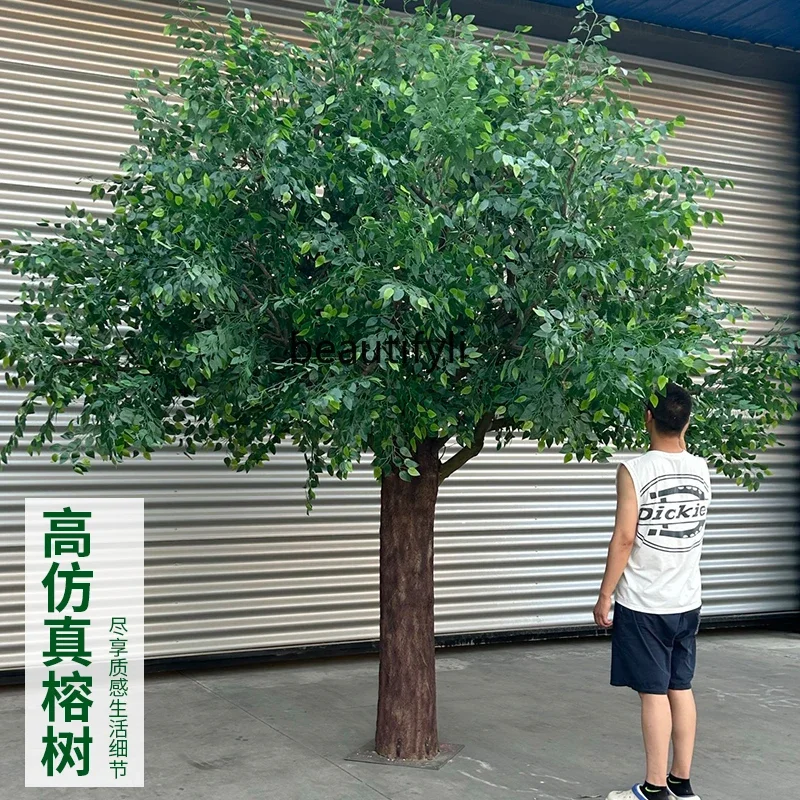 Large Simulation Banyan Tree FRP Fake Trees Wishing Tree Hotel Scenic Spot Wedding Indoor Landscaping Plant Decoration