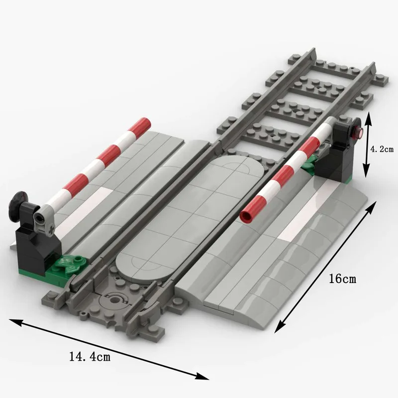 Compatible With LEGO City Train Intersection Passage Railway Tracks MOC Bricks Toys Building Blocks Street Scene Printed Parts