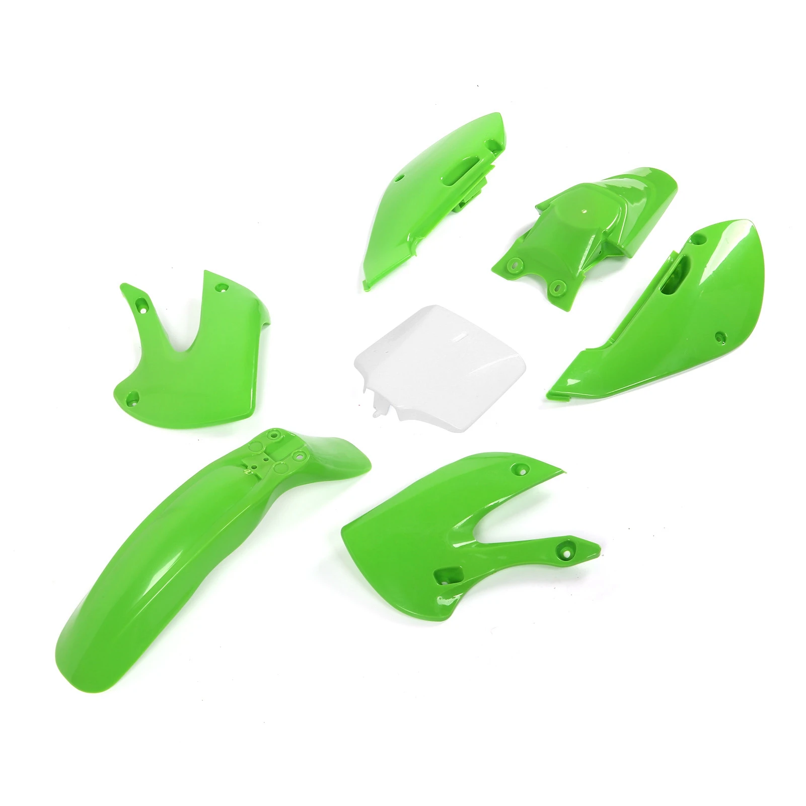 

Motorcycle Fenders Fairing Fuel Tank Cover Kit – Replacement for KLX110 KX65 DRZ110 RM65, Green, Motorcycle Body Part Set