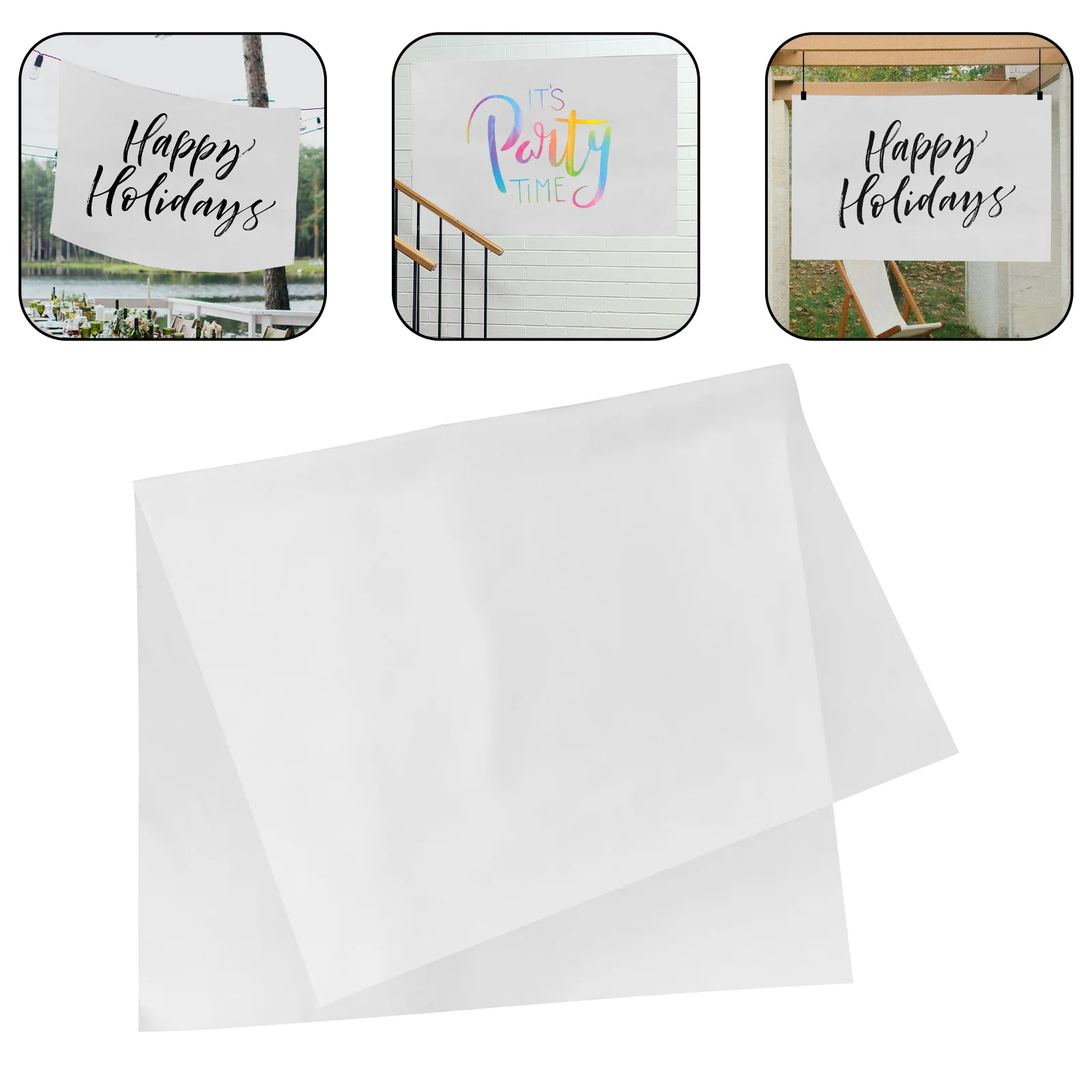 

Blank Banner Sign Large DIY Banner White Hanging Garden Flag for Yard Decor Outdoor Festival Decoration White Garden Flag