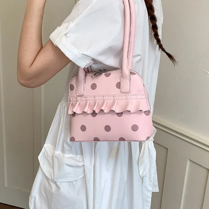 Polka Dot Women New Fashionable And Simple Shoulder Bag Sweet Skirt Edge Commuting Handbag Armpit Bag