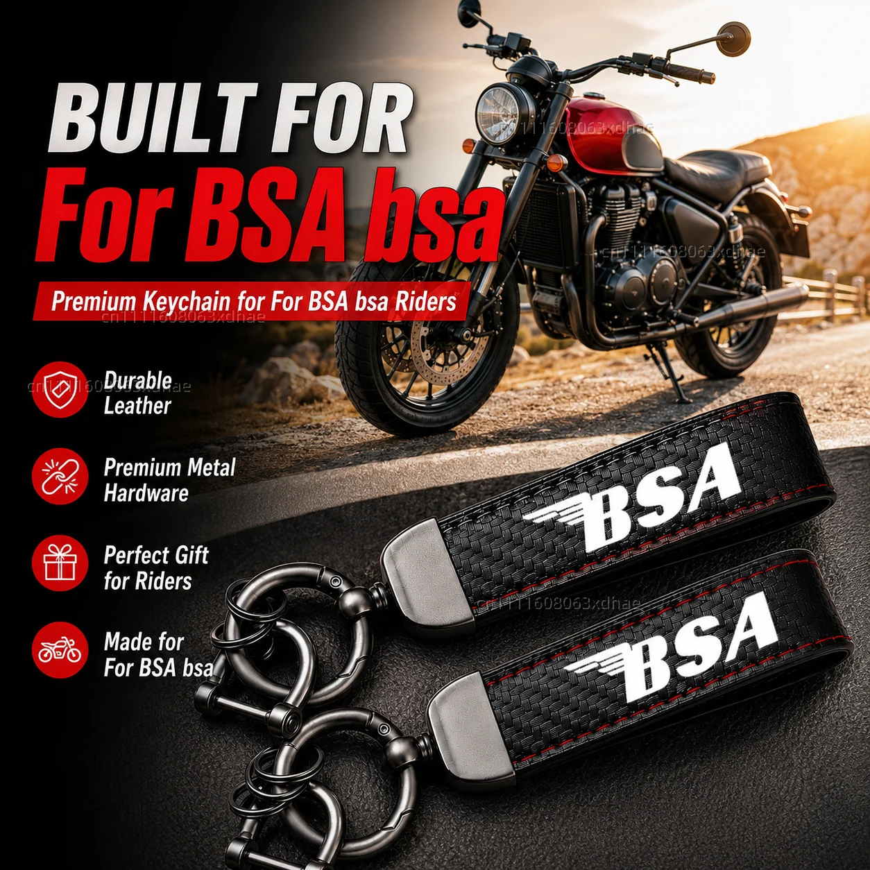 High-Grade Leather Motorcycle Keychain Holder Keyring Accessories For BSA bsa Gold Star gold star