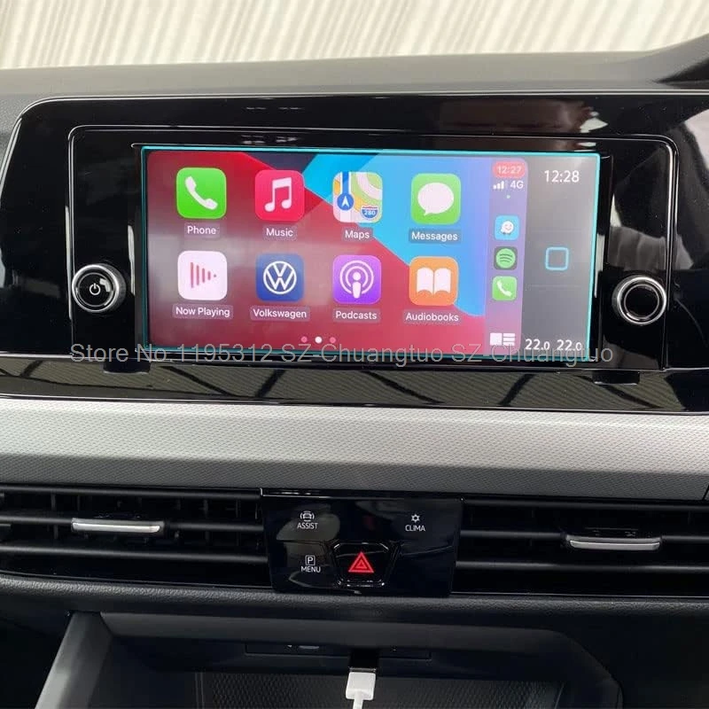 واقي للشاشة من الزجاج المقسى لـ Volkawagen VW Golf MK8 2022 نظام ملاحة GPS للسيارة ولوحة القيادة ملصق حماية طبقة رقيقة واقية #5