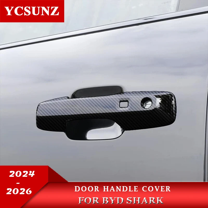 

Matte Black Side Door Handle Cover Protector For BYD Shark 2024 2025 2026 Car Accessories