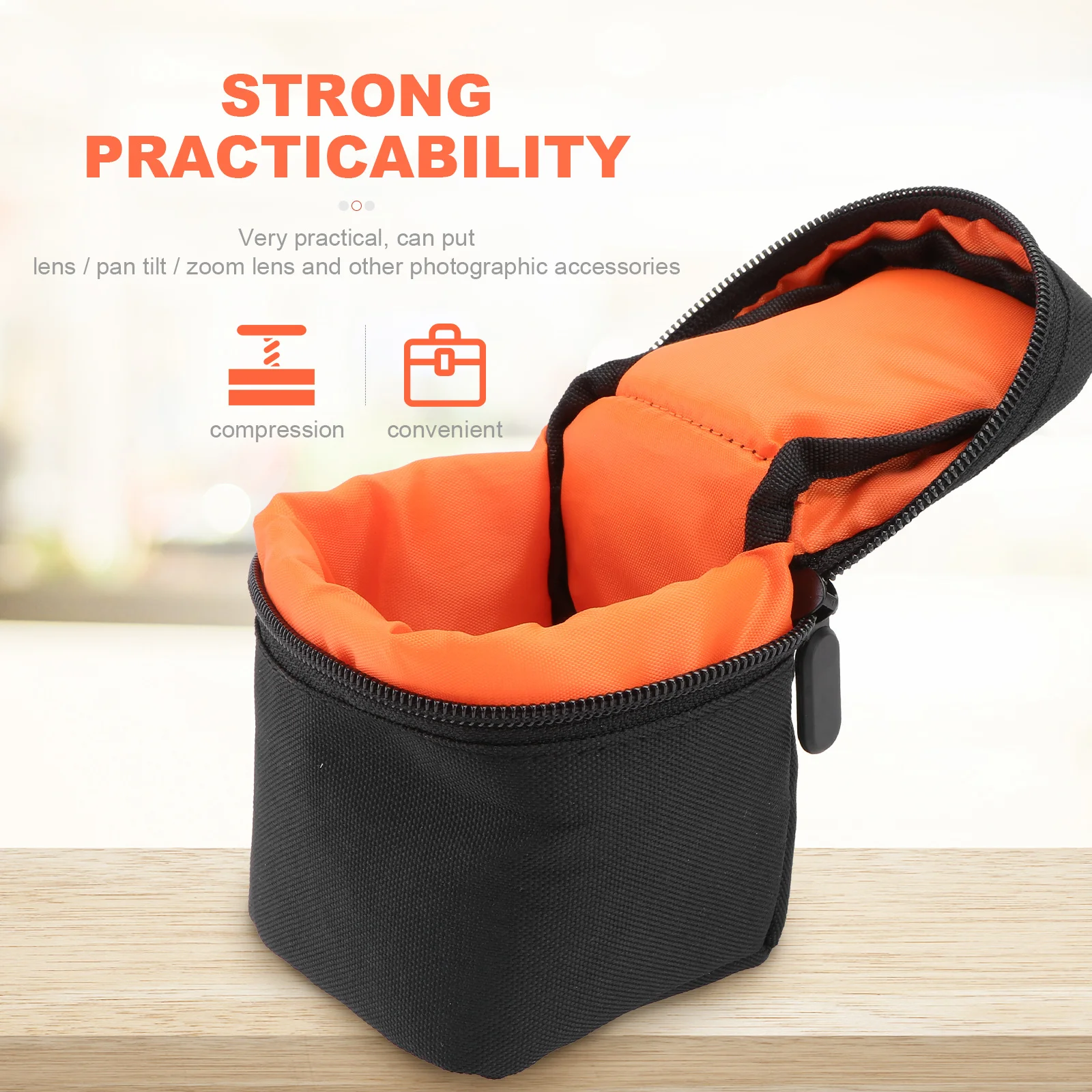 

1Pcs Small Lens Bag Durable Portable Waterproof Camera Storage Bag Shockproof Photography Camera Accessory Outdoor