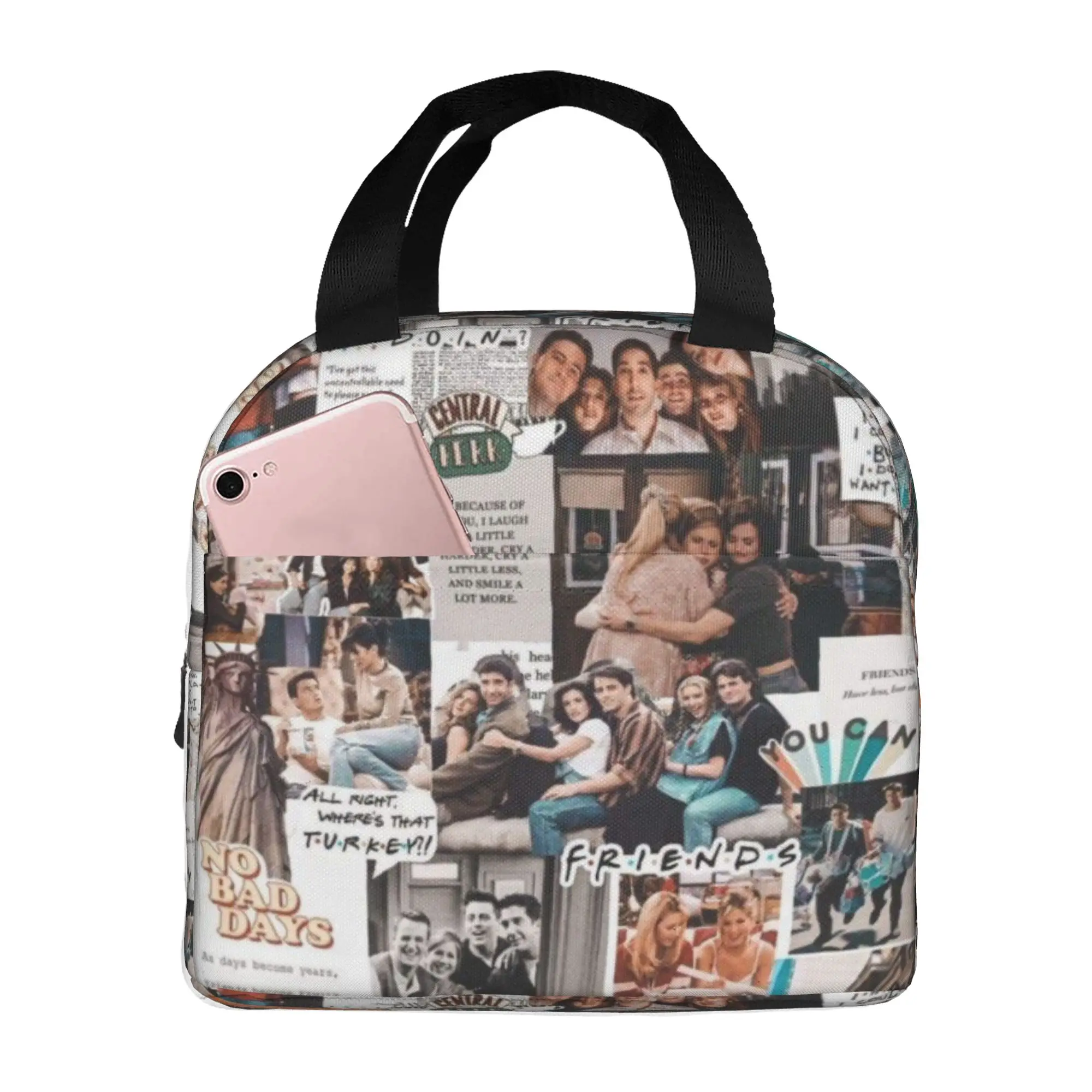 Vintage Friends Poster Insulated Lunch Bag for Women Leakproof TV Show Thermal Cooler Lunch Box Office Work School