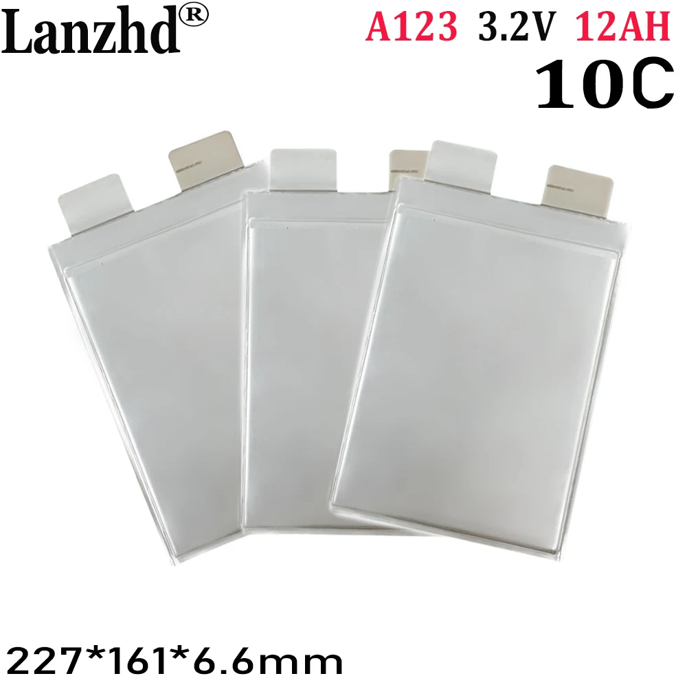 1-12PCS 3.2V lifepo4 A123 12AH prismatic pouch cell 20C discharge rate lithium ion battery A123 12000mAh lifepo4 battery cells