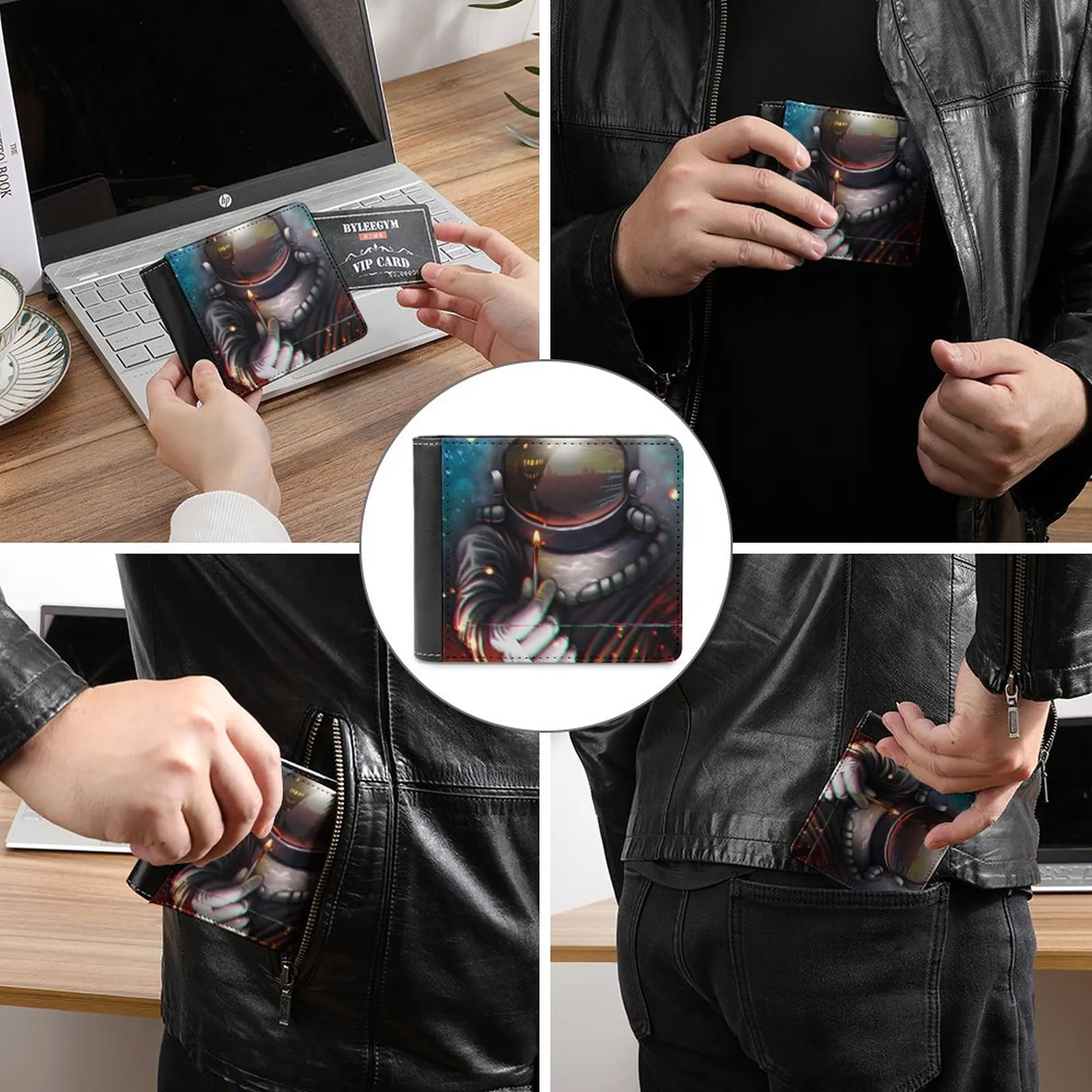 Gold Glitter Men Wallet Pu Leather Short Male Purses Credit Card Wallet For Men Money Bag Gold Glitter Magic Neverland Never