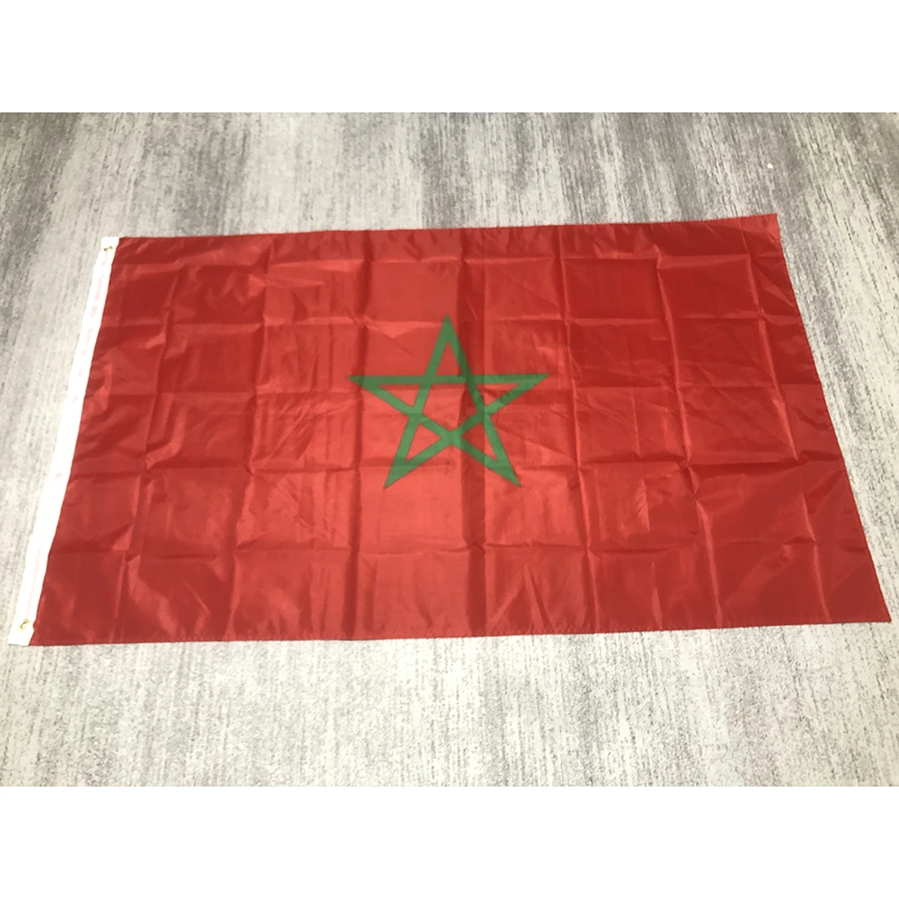 ZXZ Morocco Flag 90 x 150cm polyester hanging banner Morocco Moroccan National flags for indoor outdoor Home Decoration