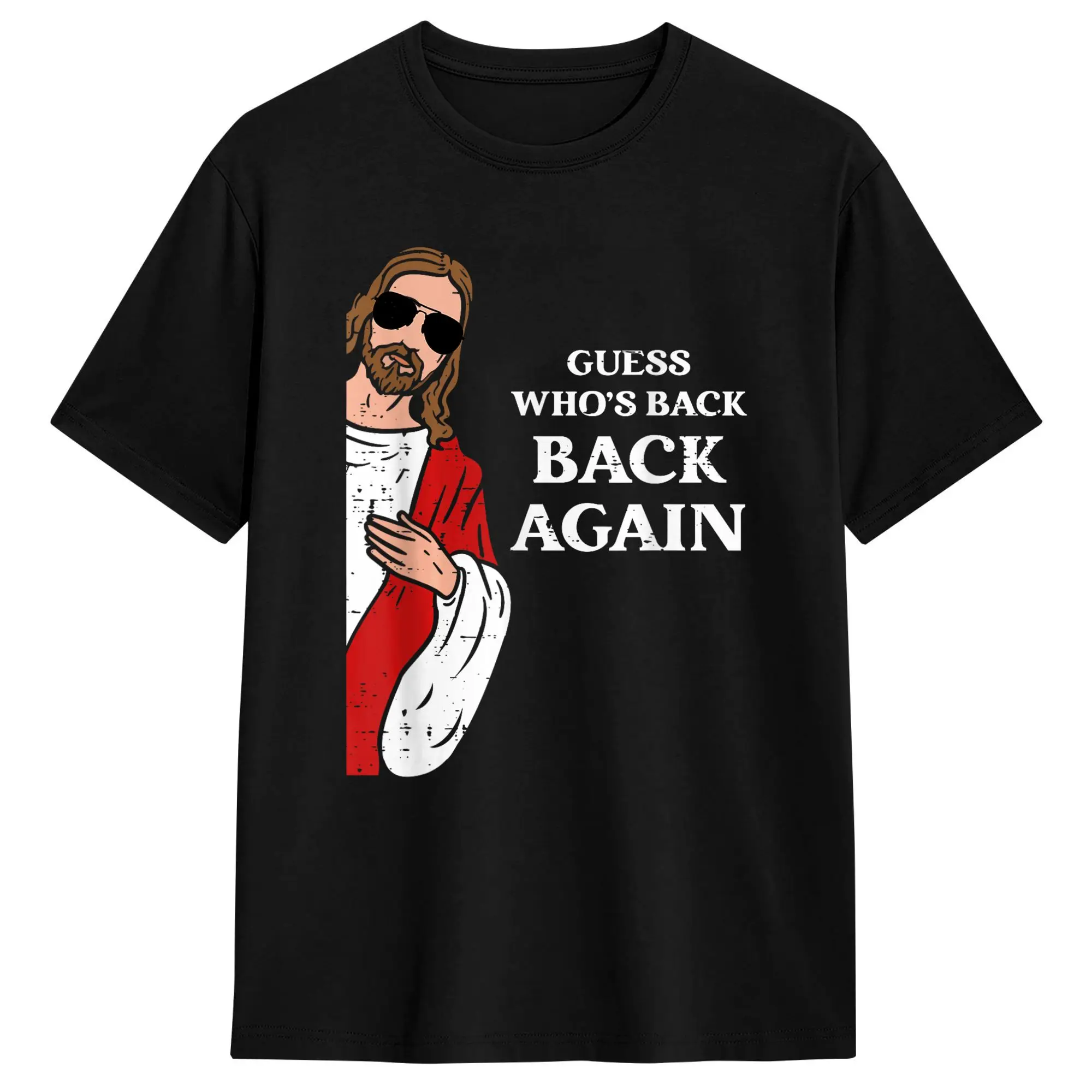 Camiseta Streetwear de verano Guess Who's Back Back Again, camisetas de moda para el día de Pascua, camiseta de algodón puro, camisetas de manga corta