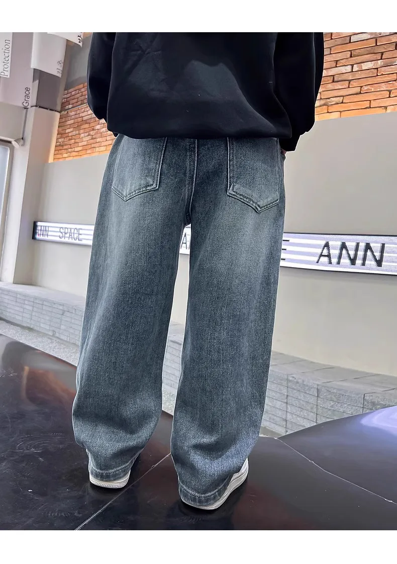 Neue Kinder Jungen Denim Hosen Baumwolle Feste Elastische Taille Infant Babyd Boyd Jeans Lose Vielseitige Junge Teenager Jungen Hosen – Detail 6
