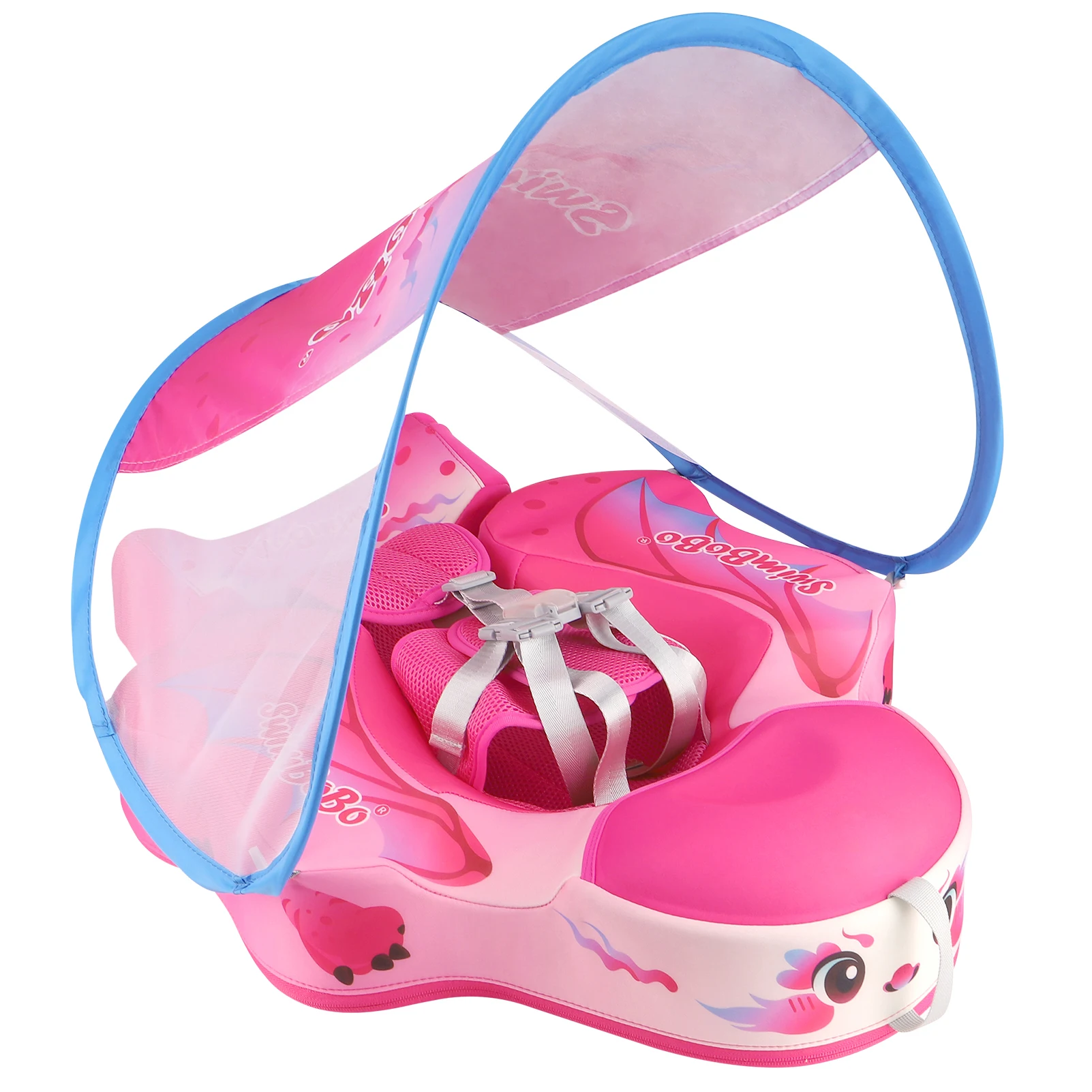 

Детский плавательный круг Swimbobo (не надувной), розовый, для малышей, с фиксацией на талии, из ПВХ, для бассейна