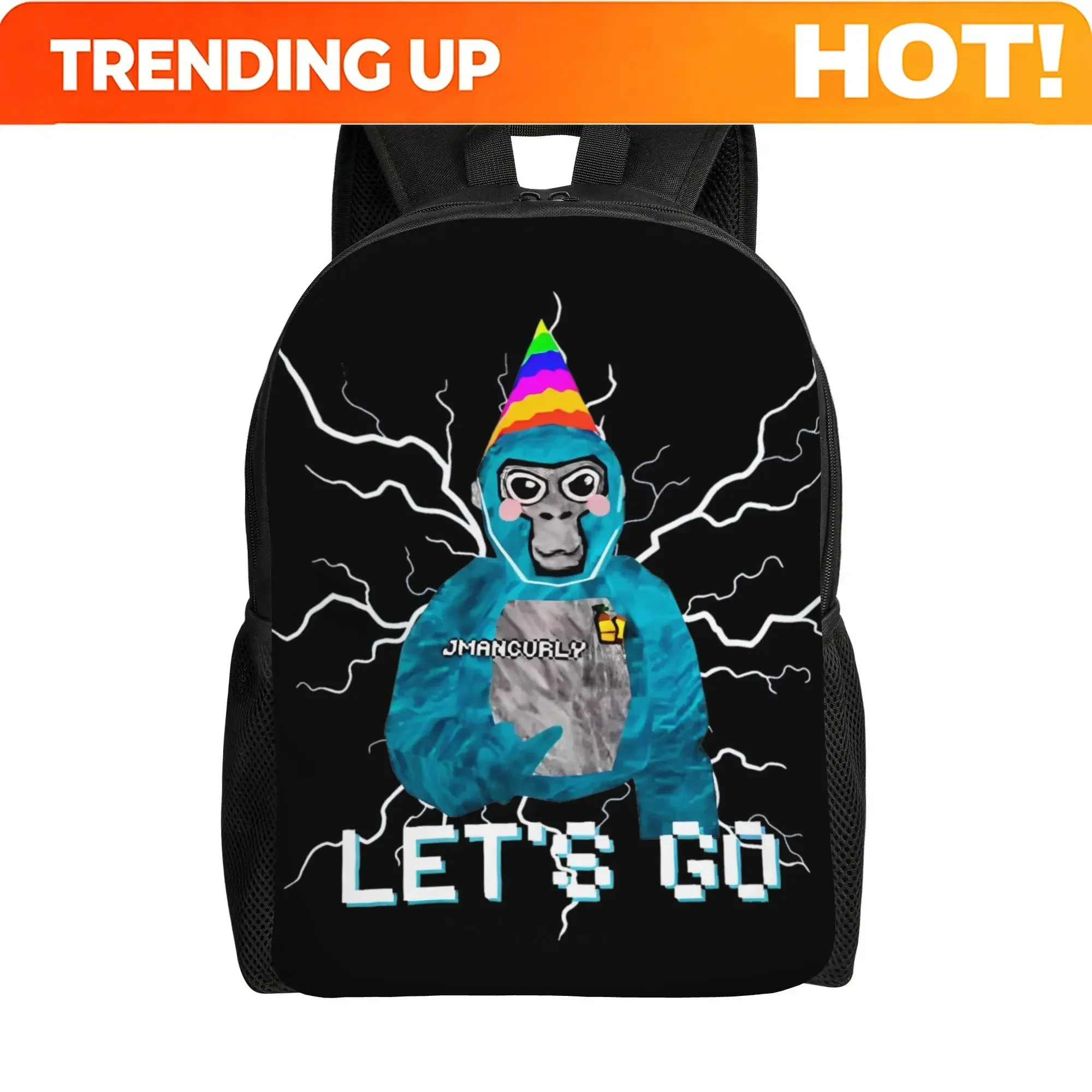Custom Bag Lets Go Gorilla Tag Backpack For Men Women Casual Student Business Daypack Game Monkeys Laptop Computer Canvas Bags L