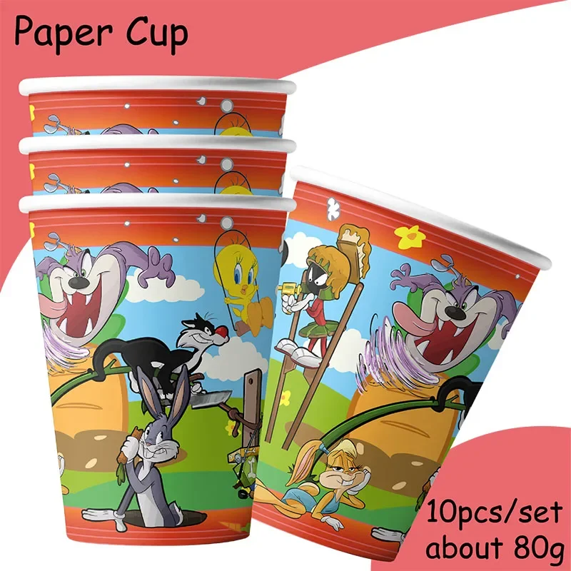 Looney tunes decoración de cumpleaños ángulo vajilla desechable taza plato mantel baby shower niños niñas niño suministros de fiesta