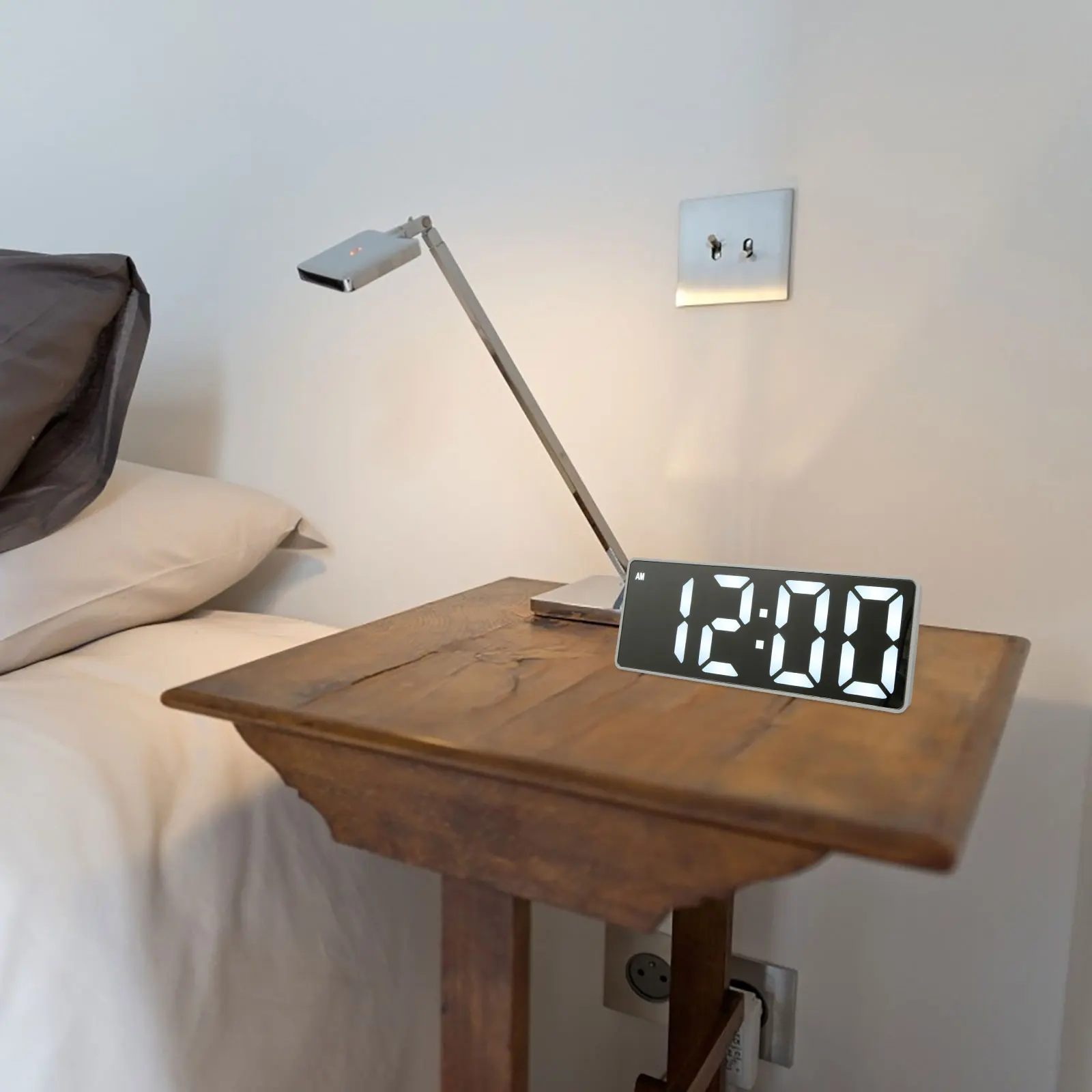 

Smart Alarm Clock Digital Small Clocks Radio Decorative Home for Bedroom Plastic Bedside