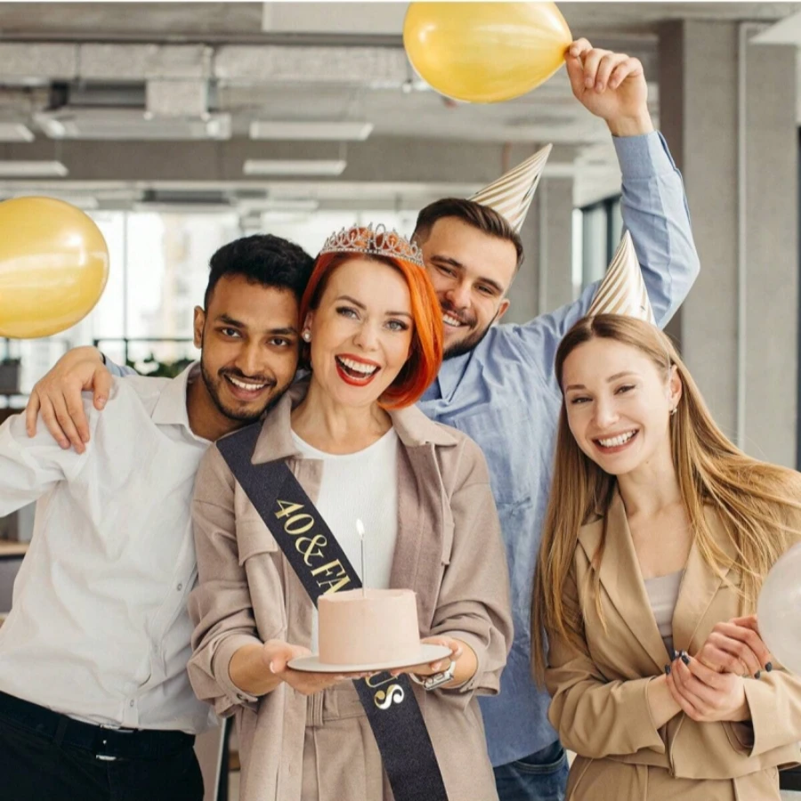 Geburtstags-Tiara Krone Schärpe für Frauen und Mädchen zum 30., 40., 50., 60., 70., 80. Geburtstag Deko-Geschenk – Detail 7