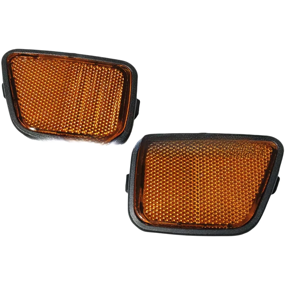ABS Yellow Bumper Reflector Pair for Honda CR-V 1997 to 2001 Front Side Installation OEM 33801S10A01 and 33851S10A01