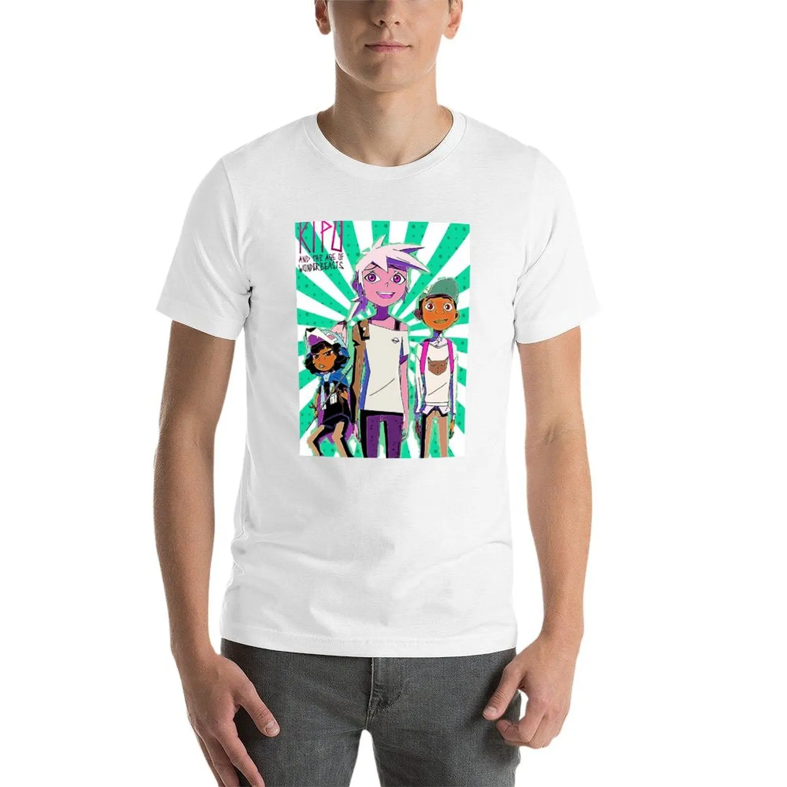 تي شيرت كيبو وعصر الوحوش العجائب تي شيرت ريترو تي شيرت مع مطبوعات قطن تي شيرت رجالي