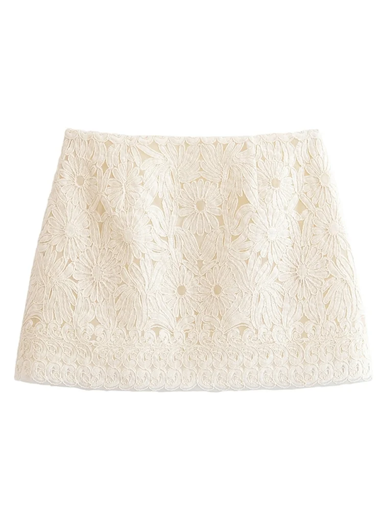 

New Summer Skirt Women's Faionable Simple Sle Slimming Adhesive Flower Design f-length Skirts for Ladies