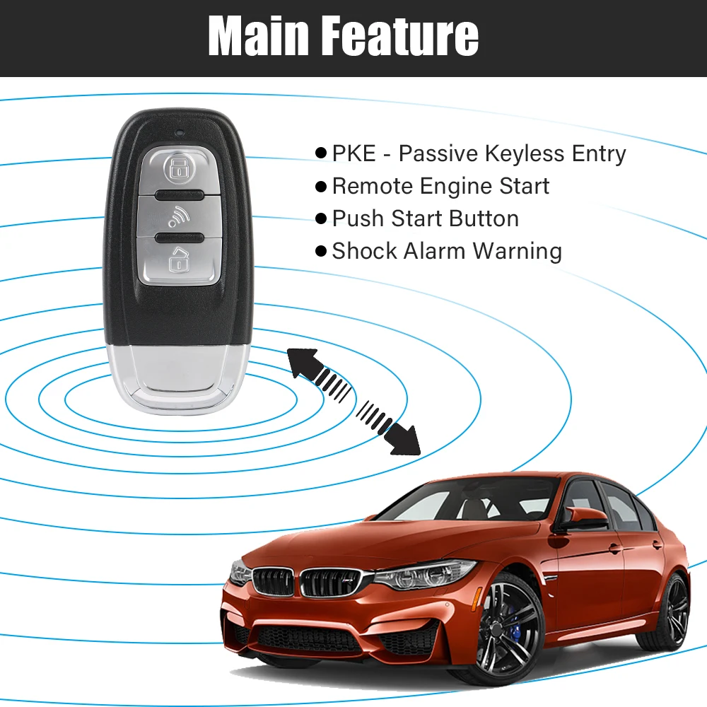자동차 시동 정지 키리스 엔트리 시스템, 범용 원격 시동 키트, 원 단추 시동 푸시 시스템, 스마트폰 제어