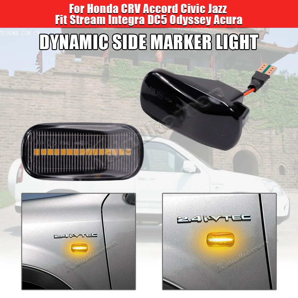 LED Side Marker Lights Turn Signal lamp For Honda CRV Accord Civic City Fit Jazz Stream HRV S2000 Odyssey Integra Acura RSX NSX