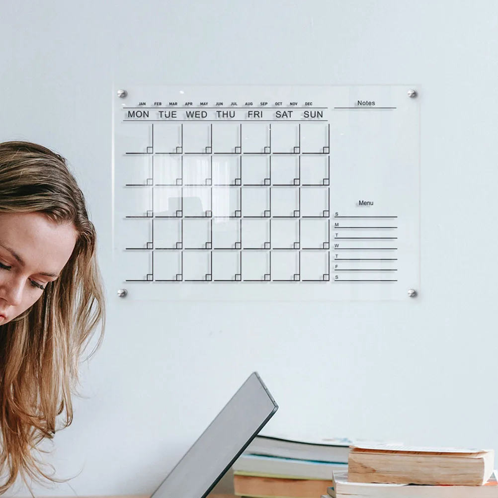 

2Sets Clear Acrylic Weekly Message Boards Erasable Memo Boards for Office Kitchen Wedding School Practical Dry Wipe