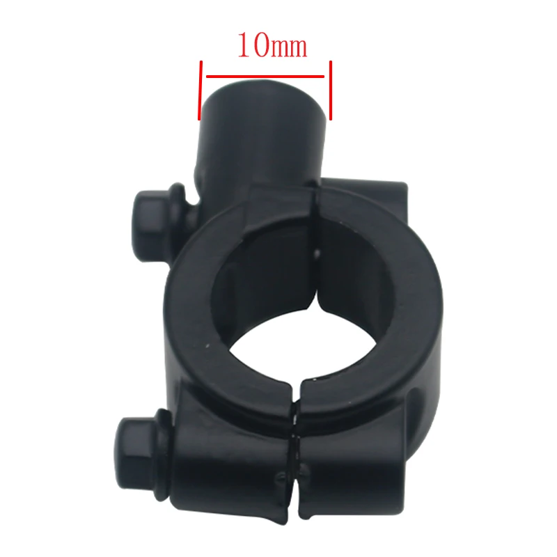 2pcs 22mm Handlebar 10mm 8mm Thread Universal Motorcycle Mirror Mount Clamp Rear View Mirror Holder Adapter Black Clamp Base