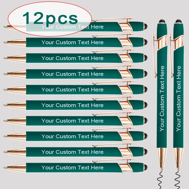 

12 шт., набор шариковых ручек, металлические стационарные офисные аксессуары, роскошные креативные письменные персонализированные школьные принадлежности