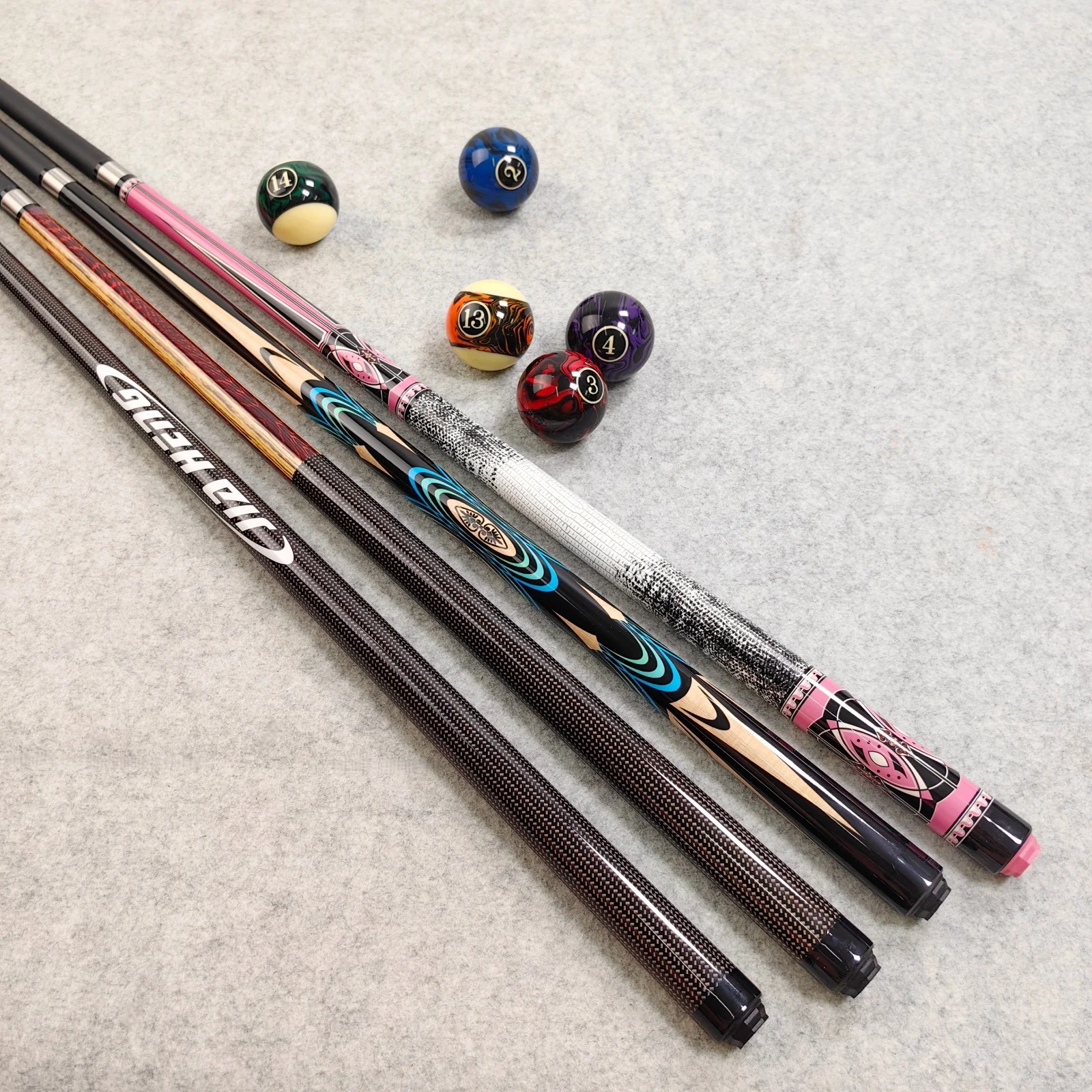 1 Fiberglass Billiard Cue, 1/2 Split Tip, 13mm Quick-Connect Thread