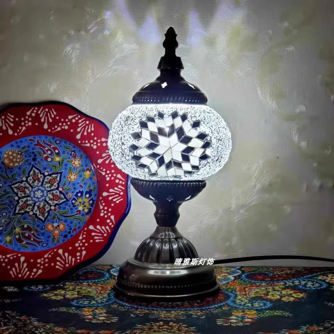 Turkish Mosaic Table Lamp Vintage Art Deco Handcrafted Lamparas De Mesa Mosaic Glass Bed Light Lamparas Con Mosaicos Night Light