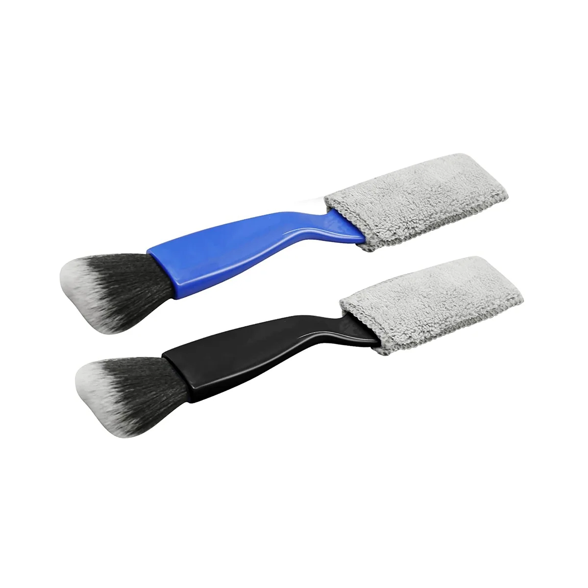 

2Pack Double Head Brush for Car Clean,2 in 1 Car Interior Duster,Car Air Vents Dashboard S n Clean Brush, Black+Blue