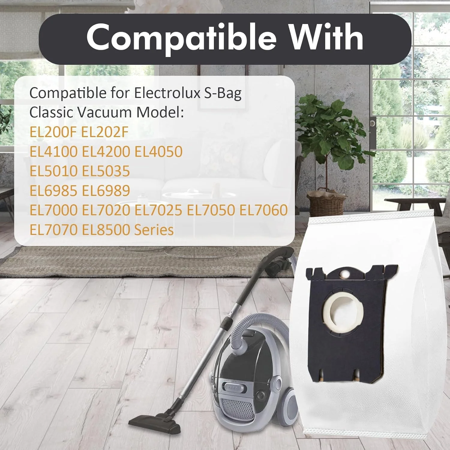 حقيبة S متوافقة مع مكنسة الكترولوكس S-Bag الكلاسيكية EL200F EL8500 EL202G EL6985 EL6988 EL6989 EL4100