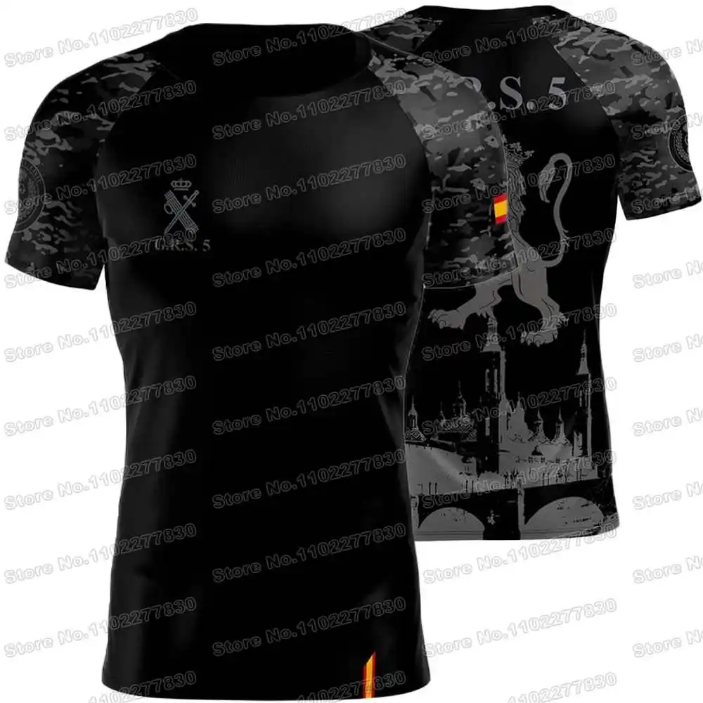 2025 GRS 5 de Zaragoza تي شيرت إسبانيا الحرس المدني في الهواء الطلق التكنولوجيا قمصان ملابس الجبلية التدريب القمم اللياقة البدنية جيرسي التنزه الجري