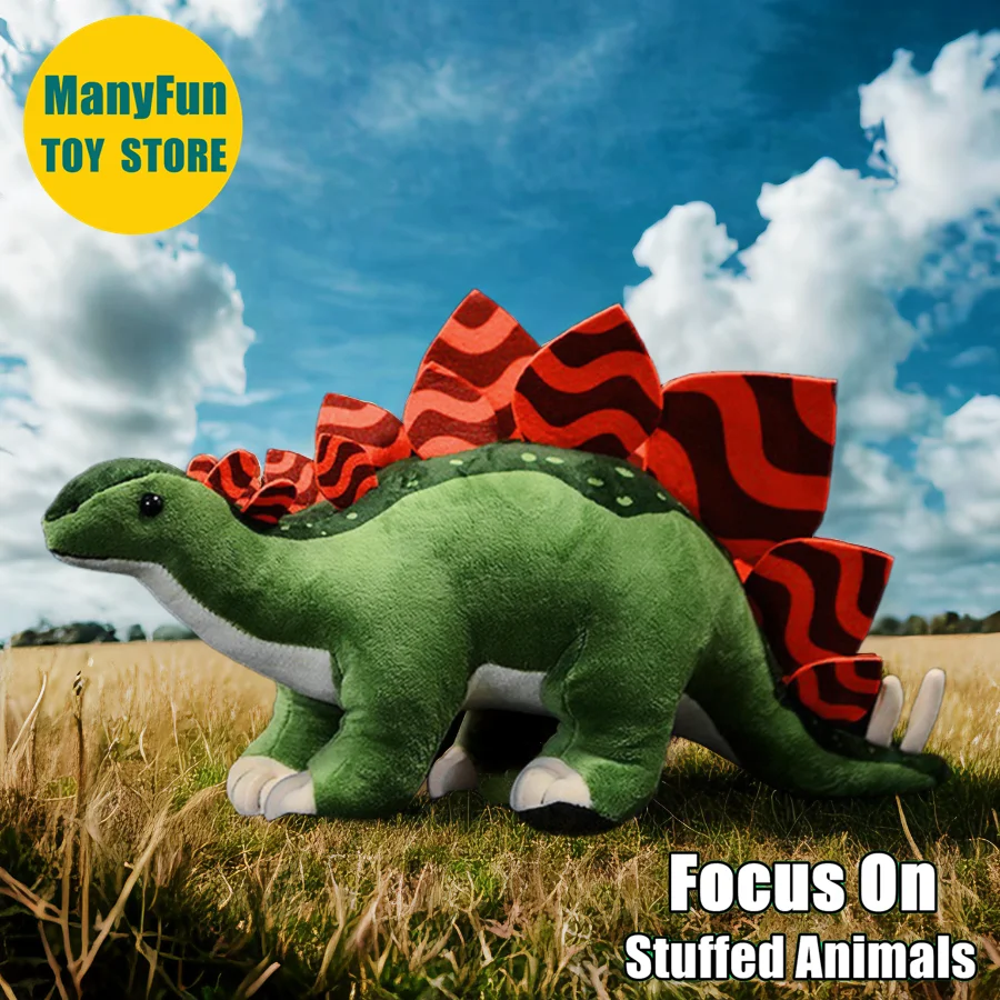 

Stegosaur Plush Toy Realistic Jurrassic Plushie Lifelike Dinosaur Stuffed Animal Roof Lizard Simulation Doll Kawaii Toy Gift