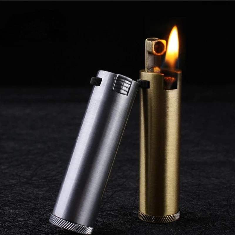 New Kerosene Side Pulley Flint Lighter, Metal Body, Creative Personality, Retro Men\'s Gift, Cigarette Accessories, Gadgets