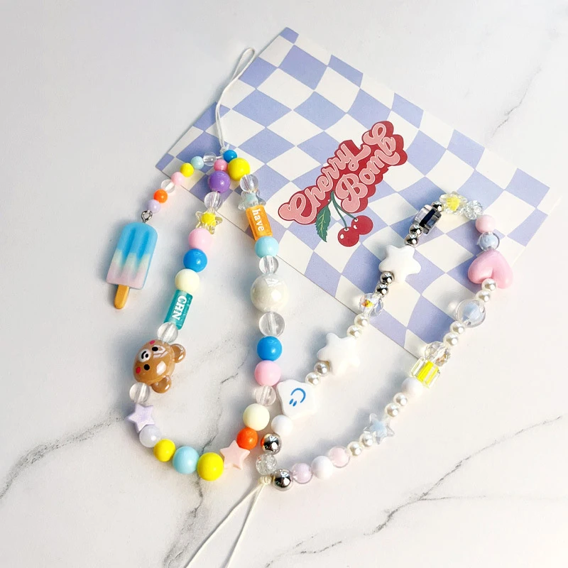Handy kette Perlen Mode bunte Multi-Style-Tasche Anhänger Kleidung Trend Accessoires männliche und weibliche Studenten einfach