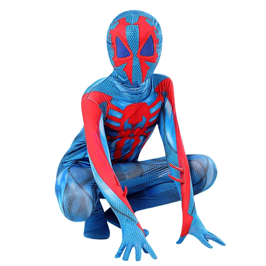 Superhero Spiderman Cosplay para crianças, bodysuit infantil, macacão, trajes de festa de Halloween, terno para meninos, Carlos OHara, 2099