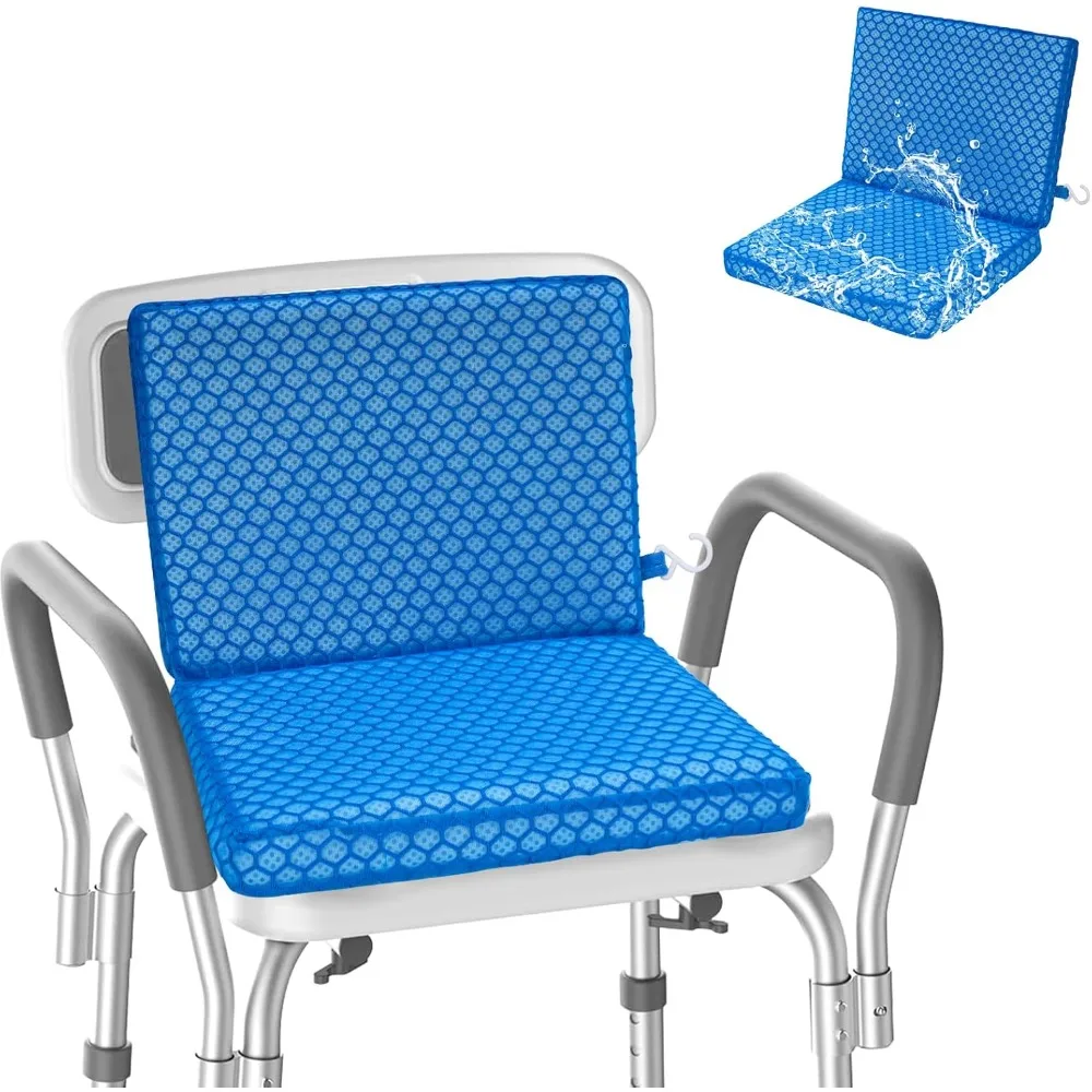 

Подушка для сиденья для душа - нескользящий 4d сетчатый коврик для стула для душа с подушкой на спинку для пожилых людей, пожилых людей, инвалидов, инвалидов (синий, стандартный)