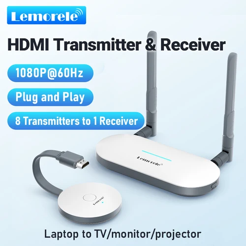 Lemorele transmisor de vídeo HDMI inalámbrico y extensor de receptor HDMI/VGA adaptador de pantalla Dongle para Monitor de TV proyector interruptor PC