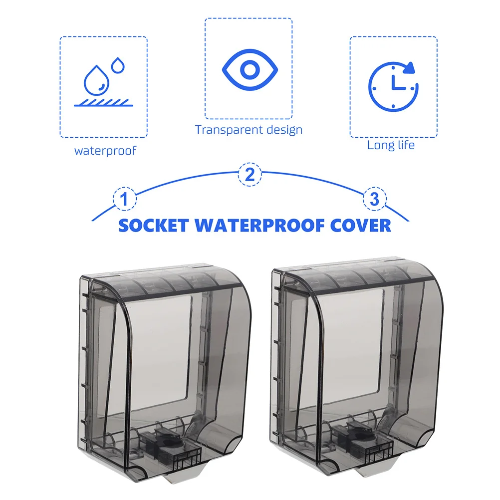 

1Set Waterproof Socket Cover Durable Outdoor Socket Protector Easy Install Splash Proof Outside Protective Cover for Home and