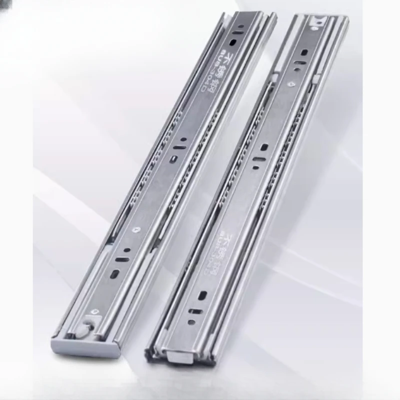 Drawer track slide rail, stainless steel thickened slide rail,   section rail slide rail, damping and buffering