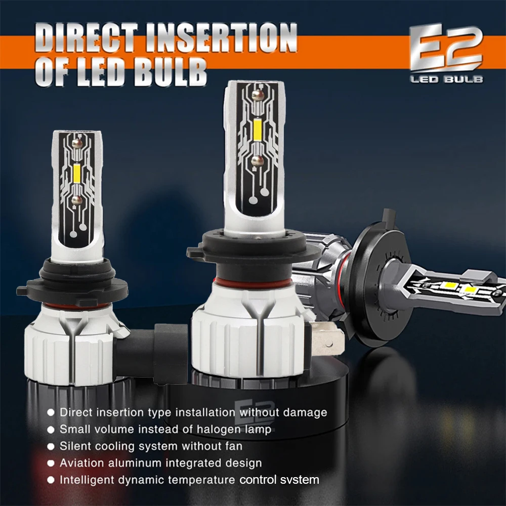 Super Bright 50000LM Canbus LED Headlight Bulbs Plug and Play H7 H8 H11 9005 HB3 9006 HB4 Auto Headlamp Fog Light Replacement