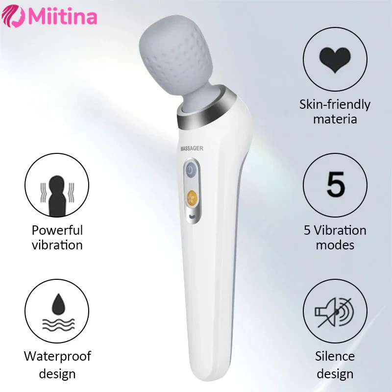 

New Electric Massage Stick Vibration Massage Hammer Waterproof USB Rechargeable Shoulder and Neck Massager Handheld Household