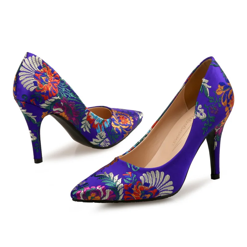 Elegant High Heel Pumps Pointed Toe Sexy Stiletto Wedding Party Shoes for Women Fashion Show