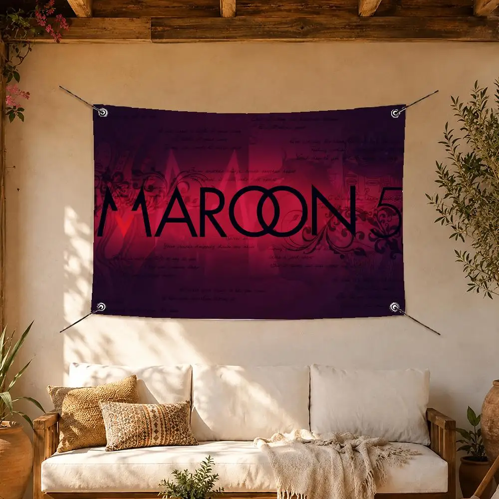 Maroon 5 Pop Rock Band Flags Room Home Decor Wall‑Hanging Art Banner, Outdoor for Bedroom Party Background Decoration
