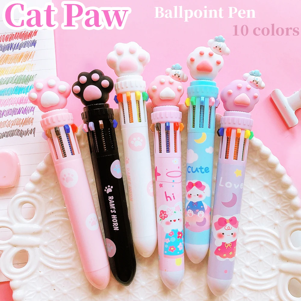 

Aesthetic Stationery kawaii stationery office supplies cat paw Cute pens Color markers gel pens Writing pens Ballpoint pen