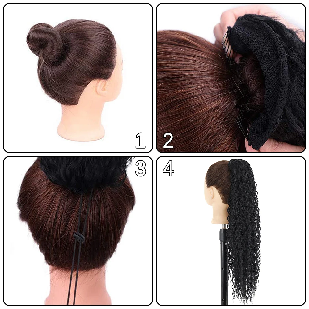 LISI GIRL Synthetic Drawstring Ponytail Long Curly Ponytail Clip In Hair Extension 26\