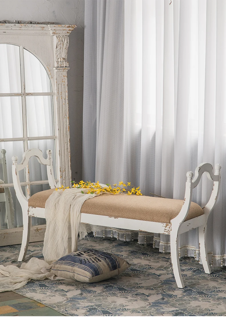 

European-style bench, bedside storage rack, soft bag fabric creative home living room, shoe changing stool