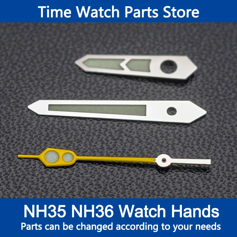 

Modified Watch Hands Green Luminous Logbook Needle Silver Watch Accessories for NH35/NH36/4R/7S Movement