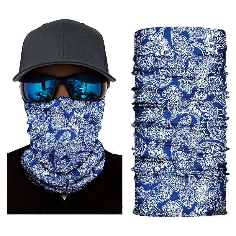 Paisley Seamless Magic Sunscreen Headdress Neck Gaiter Balaclava Headband Cycling Fishing Tube Face Shield Men Women Scarf